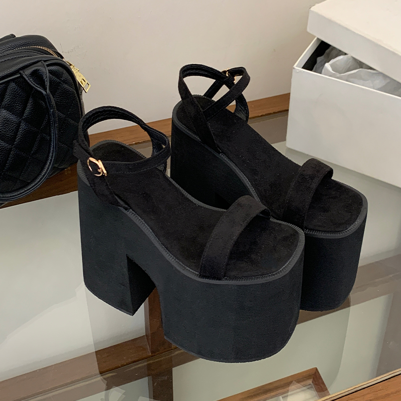 13cm High Heel Platform Wedge Slip-On Plus Size Simple Women's Summer Slippers Sandals - Style c90942 - Image 4