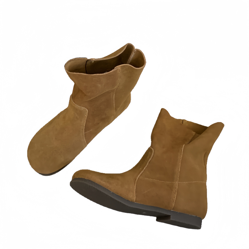 2024 New Autumn Winter Round Toe Short Boots Women Soft Sole Suede Birken Two-Way Boots Martin Boots - Image 5