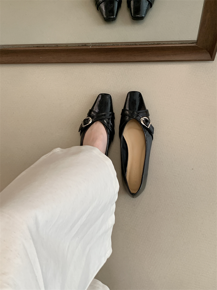 Women's Square Toe Mary Jane Shoes Low Heel Slip-On Comfortable PU Leather Loafers 2026 - Image 2
