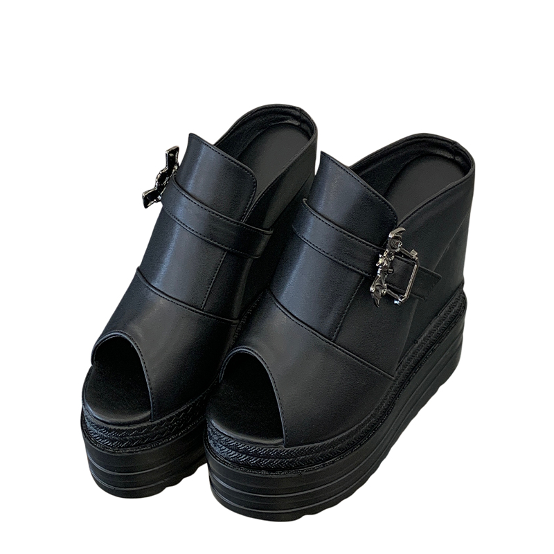 Women's Summer Outdoor Slippers 12cm High Heel Wedge One-Band Open Toe Platform Sandals 34-39 - Image 5